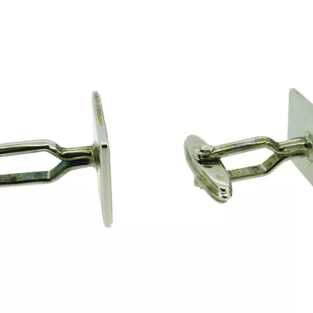 dunhill cuff d mark Silver & Gold Hardware Authentic Used